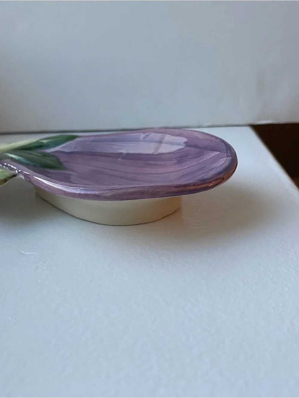 Eggplant Ceramic Spoon Rest La Ceramica Italy Purple Holder Kitchen EUC Italian